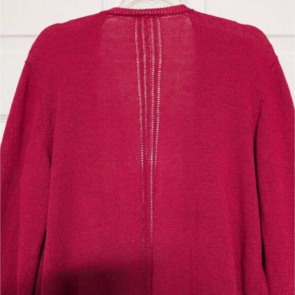 Eileen Fisher 100% Linen Cardigan Womens Size Large Pink Draped Open Front - Picture 9 of 12